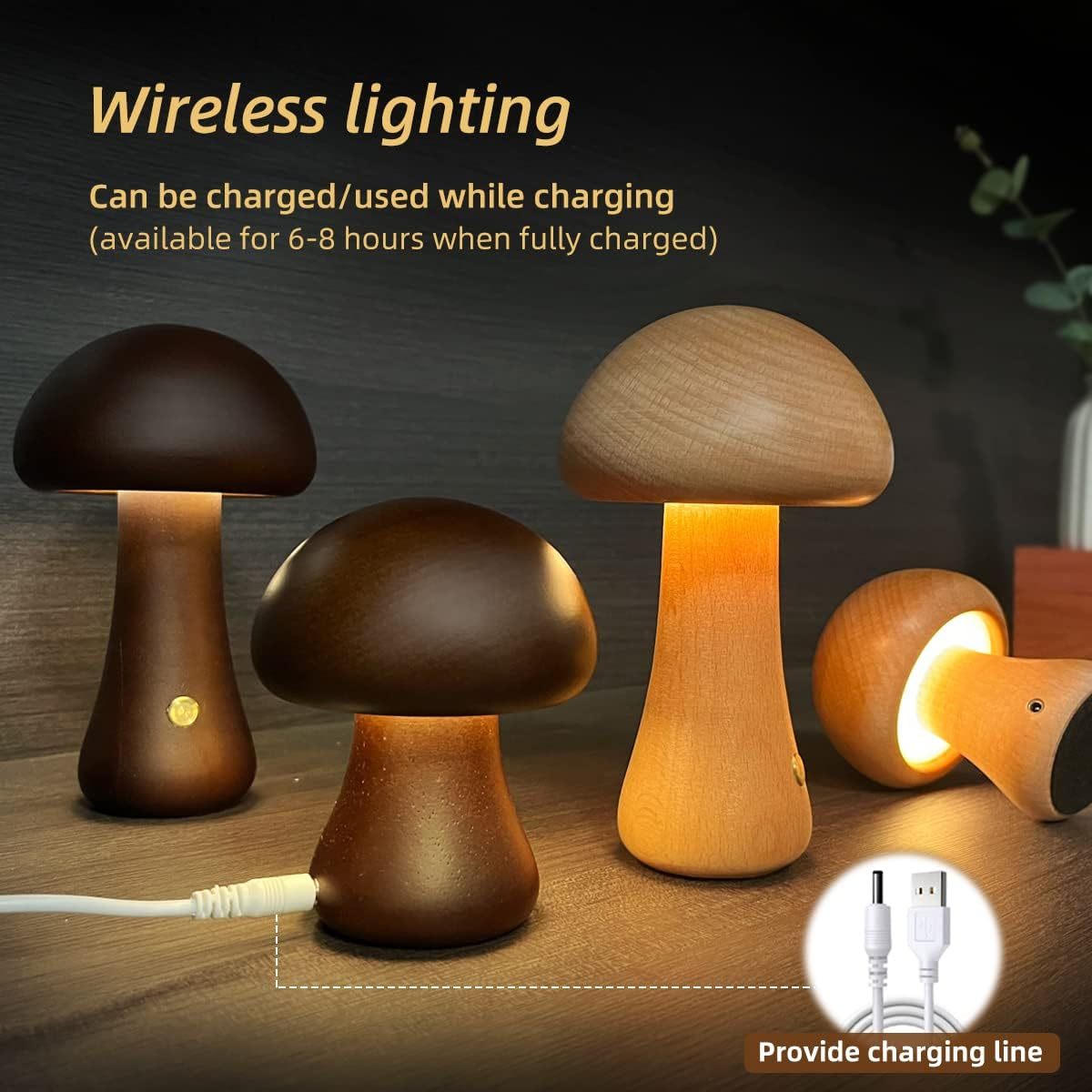 Wooden Cute Mushroom LED