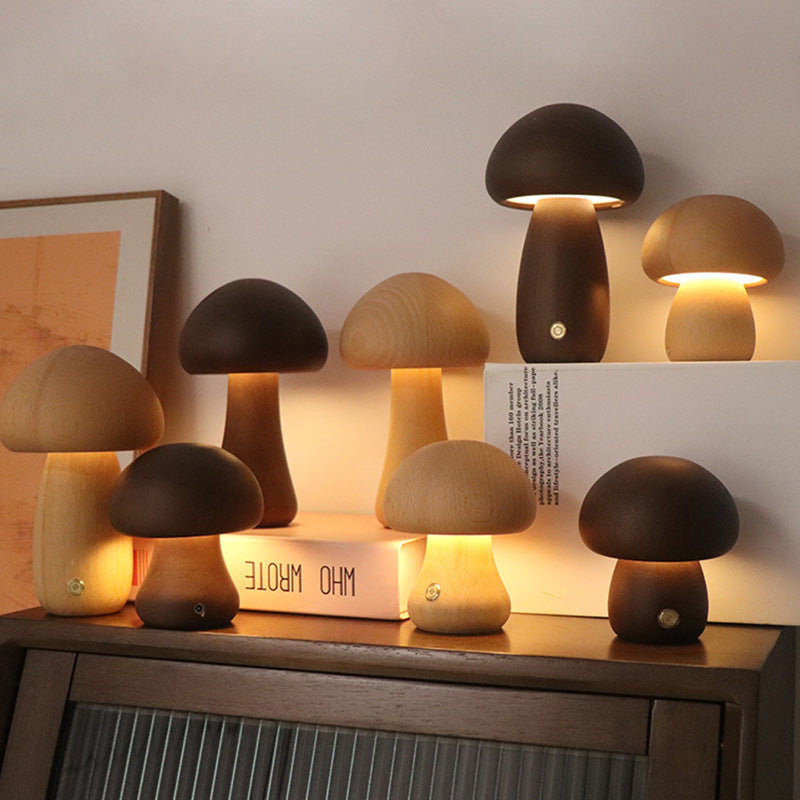 Wooden Cute Mushroom LED