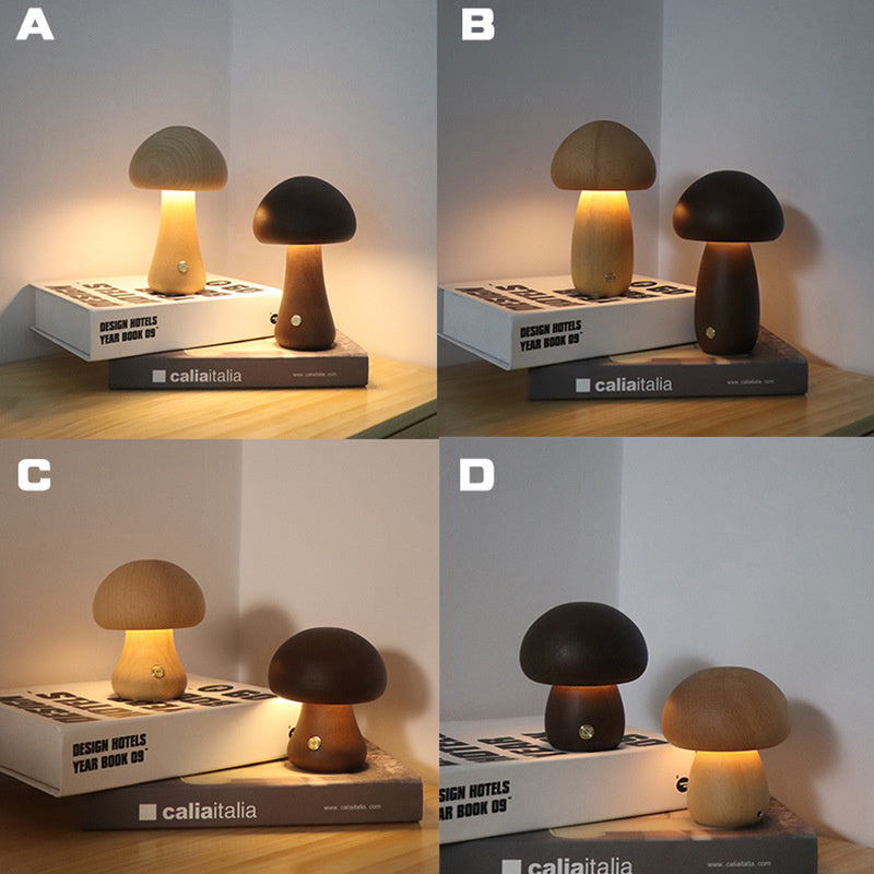 Wooden Cute Mushroom LED